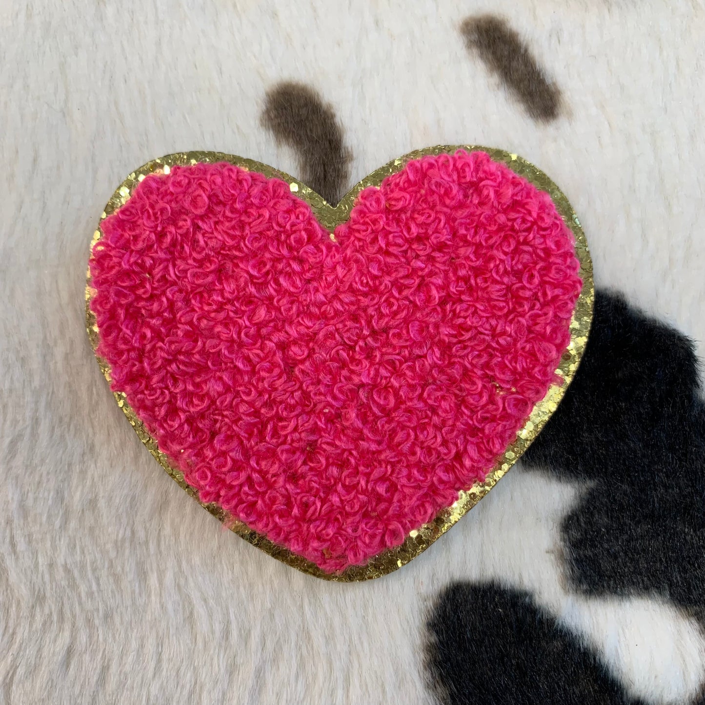 Small Heart- 2.5" wide x 2.25" tall Chenille Patch