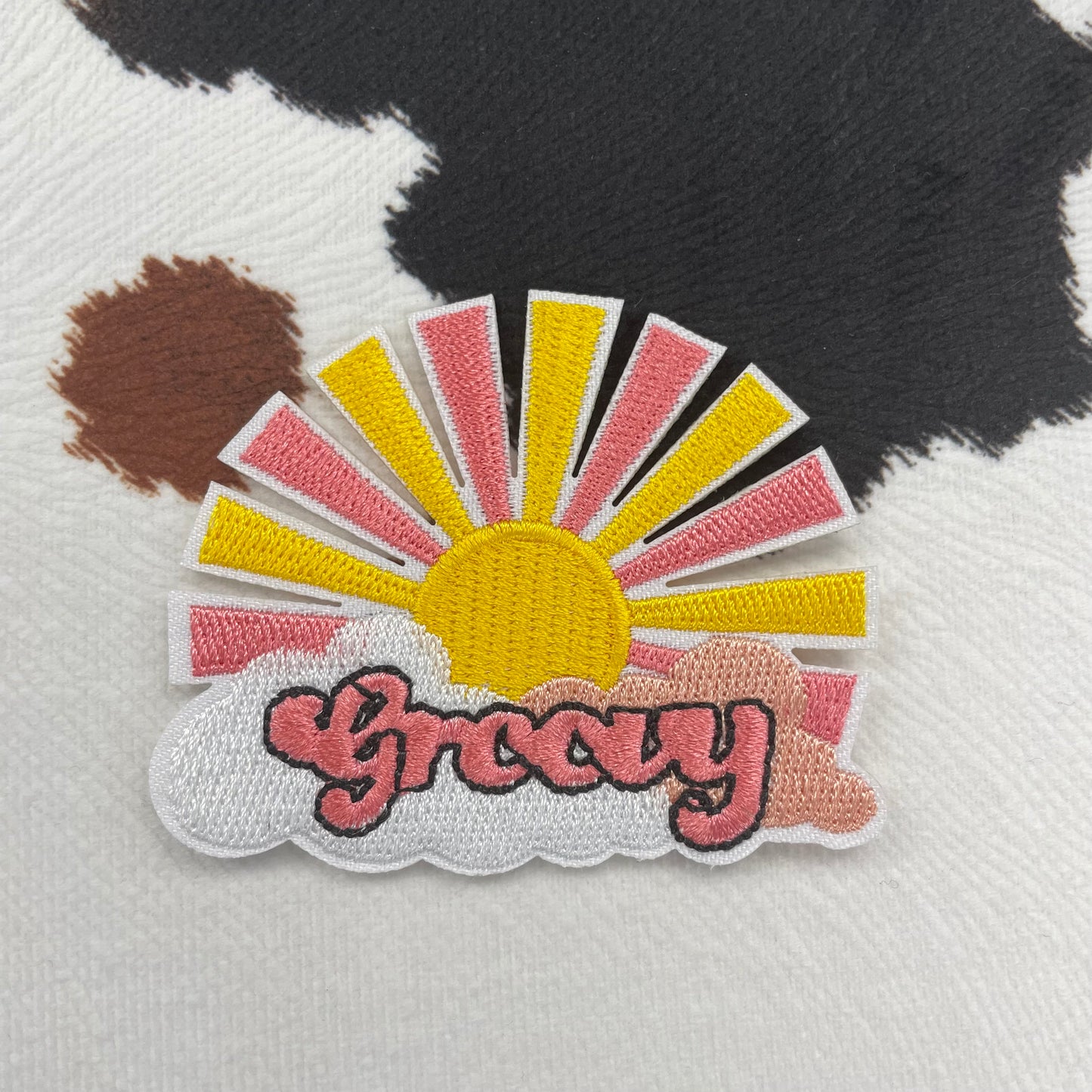 Groovy Sunshine- 2.4" wide Embroidery Patch