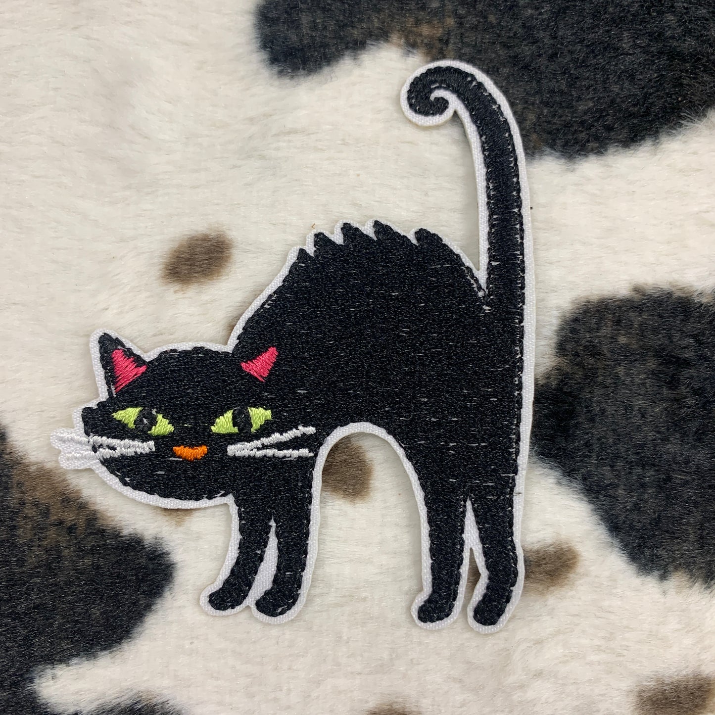 Black Cat Halloween- 2.75" wide Embroidery Patch