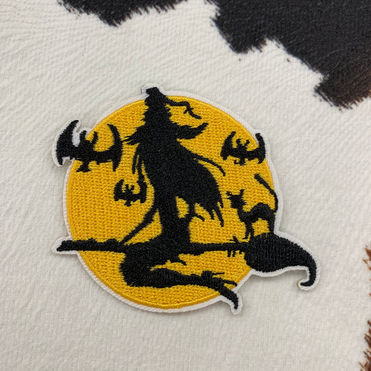 Flying Witches- 2.5" wide Embroidery Patch