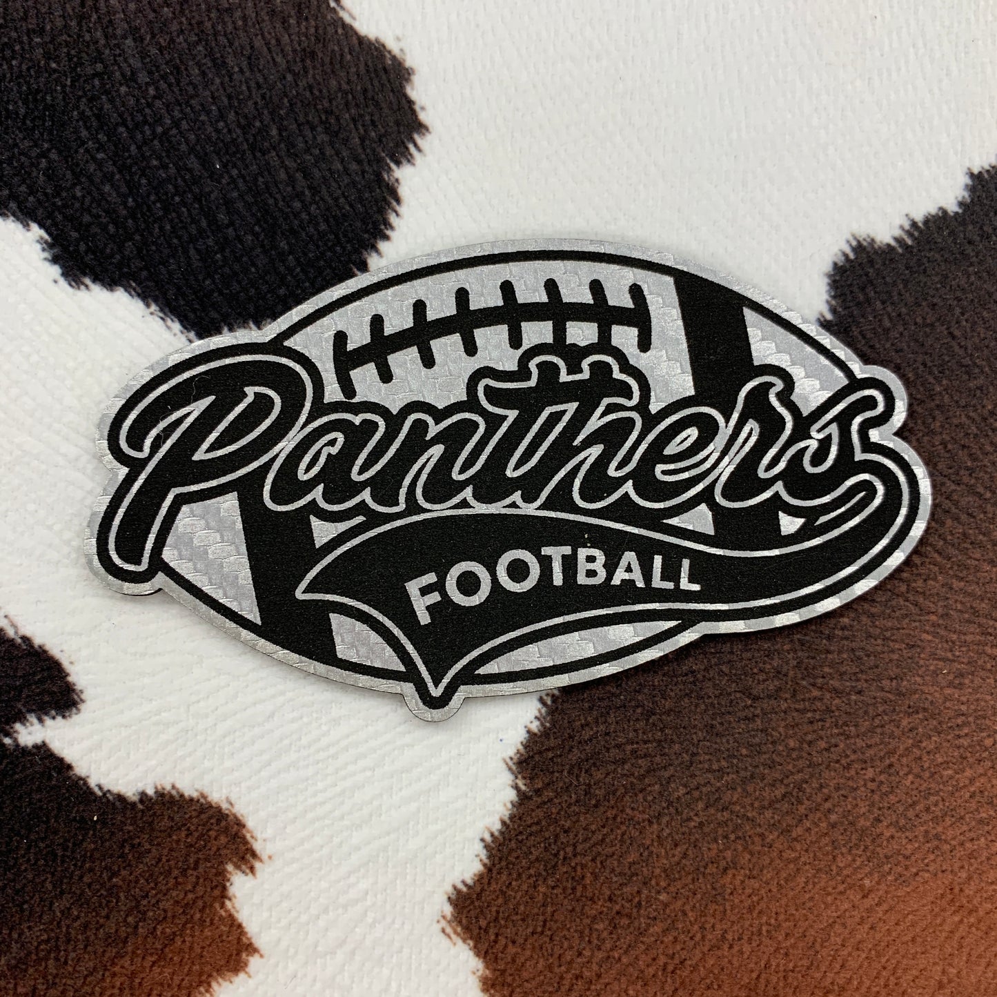 Mascot Football- 3.5" wide x 2.3" tall Leatherette Patch