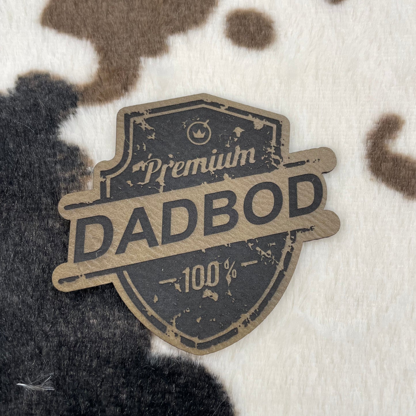 Premium Dad Bod- 3" wide x 2.5" tall Leatherette Patch