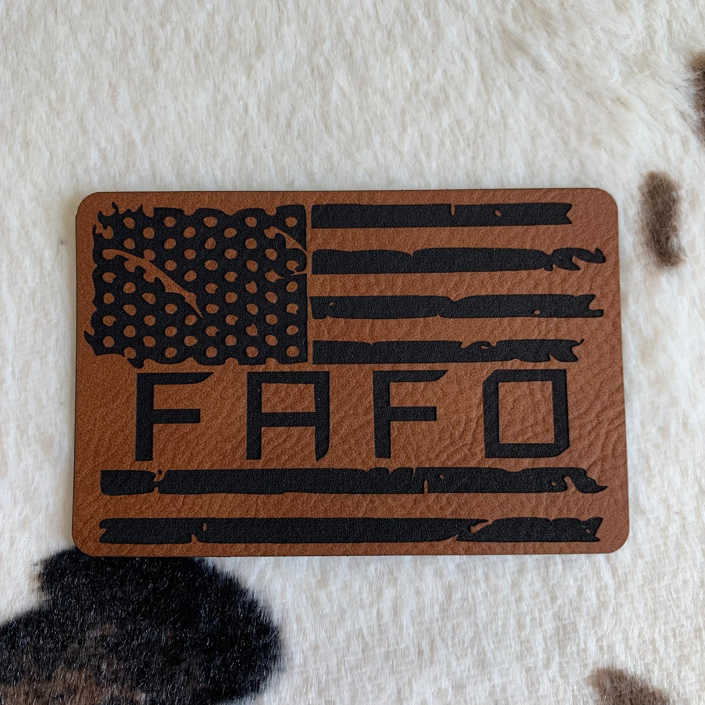 FAFO Flag- 3.25" wide x 2.15" tall Leatherette Patch