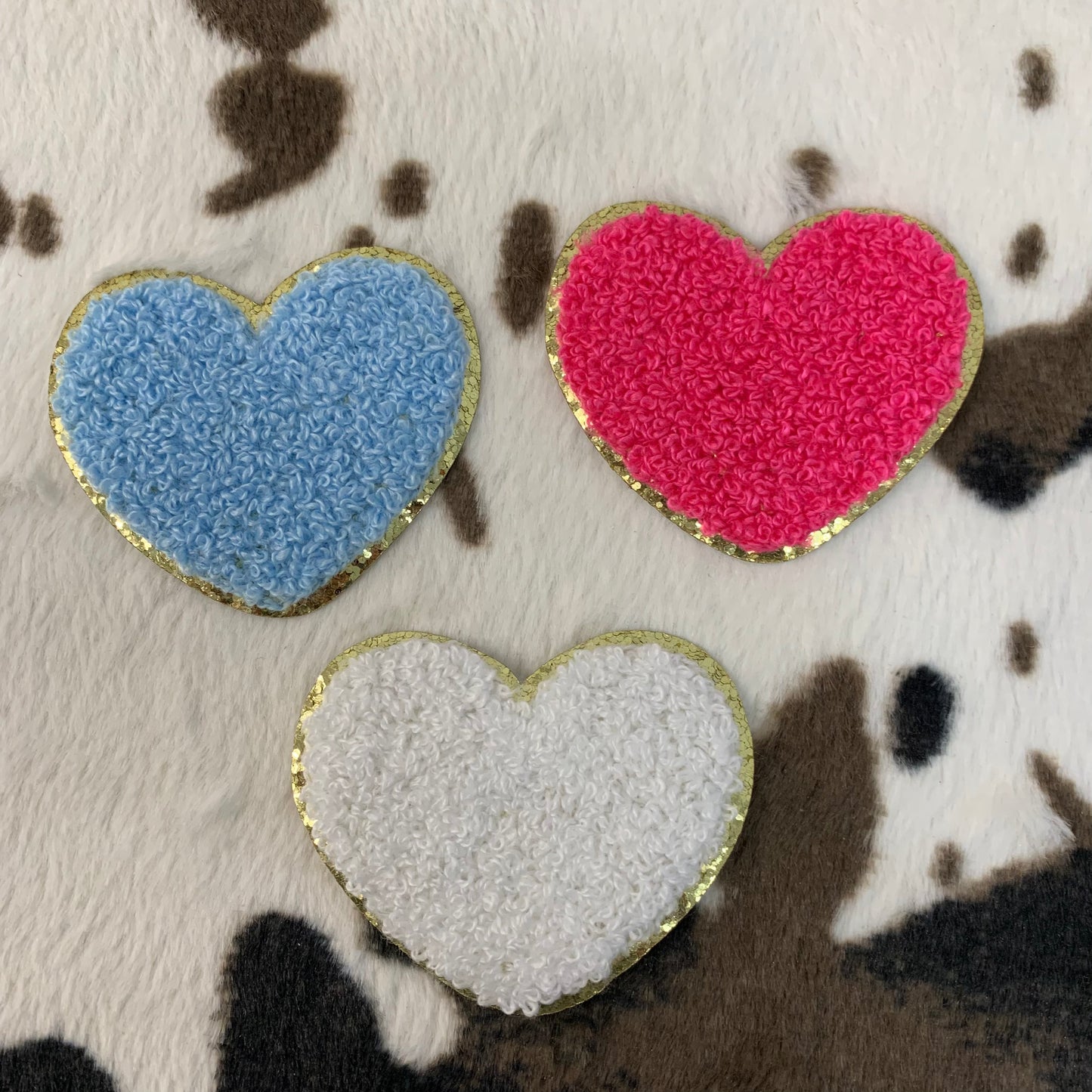 Small Heart- 2.5" wide x 2.25" tall Chenille Patch