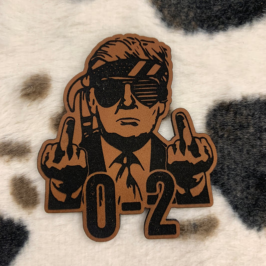 Trump 0-2 -2.25“ wide x 2.5“ tall Leatherette Patch