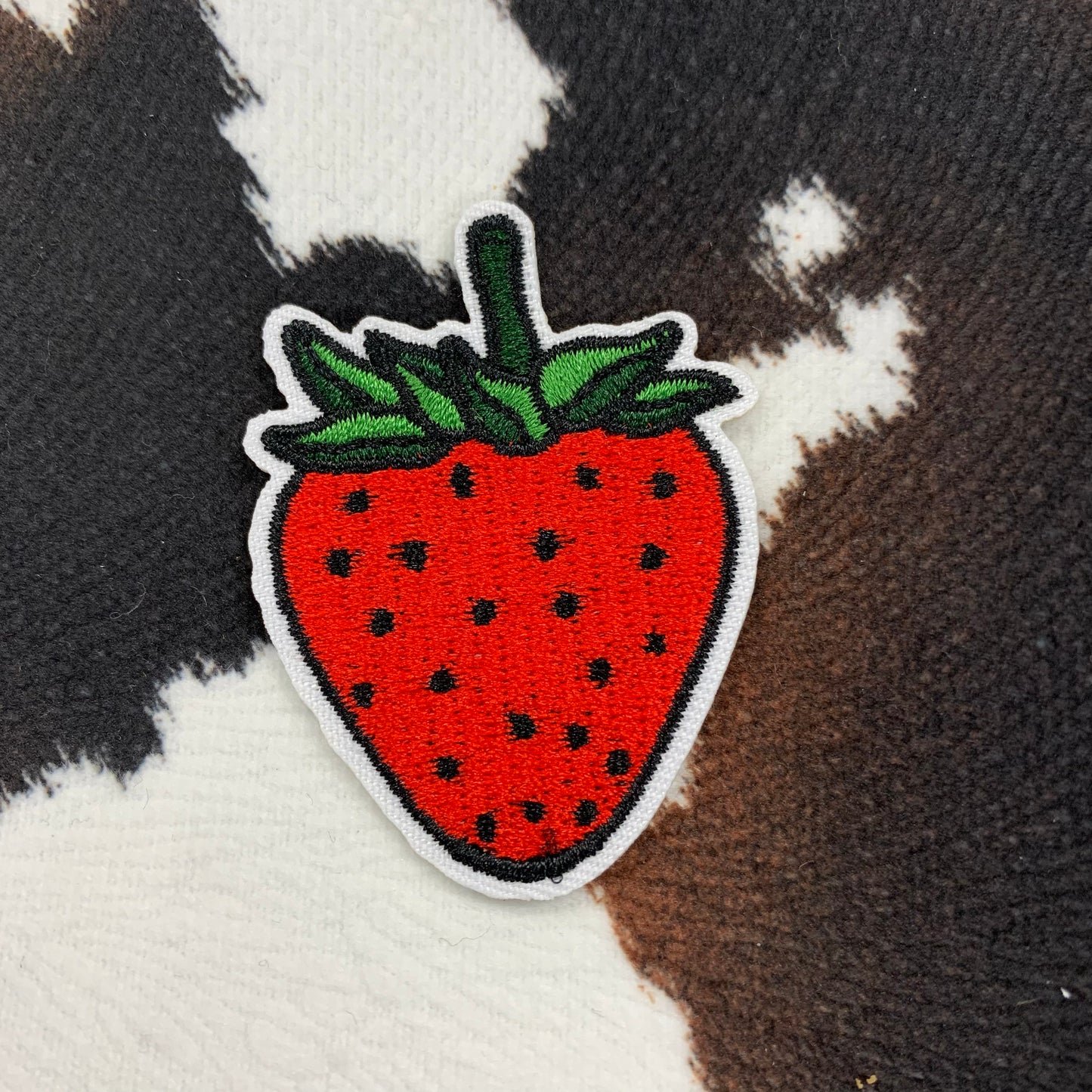 Strawberry- 1.5" wide x 2" tall Embroidery Patch