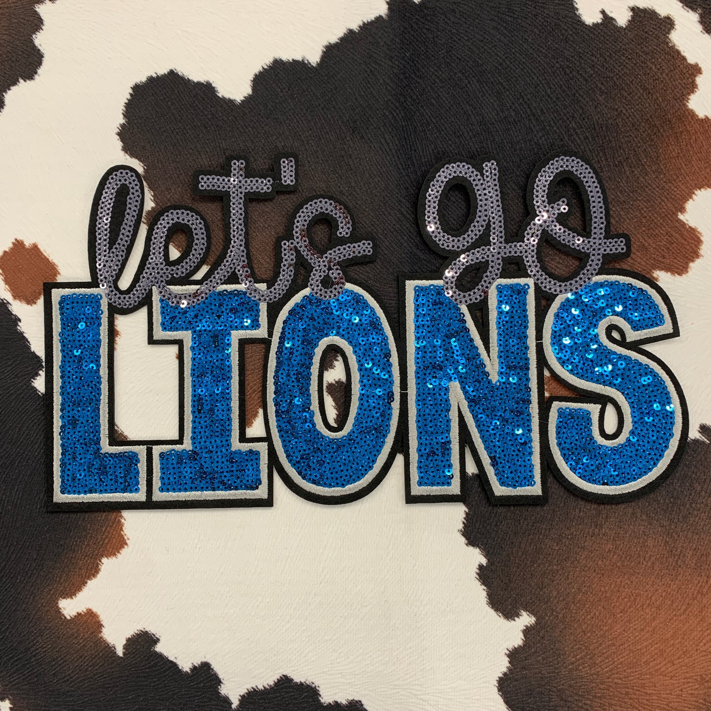 Let’s Go Lions- 10.5” wide sequin