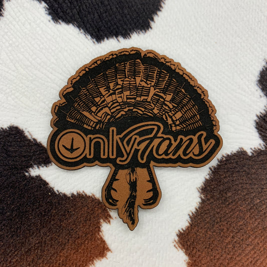 OnlyFans Turkey- 2.4" wide x 2.5" tall Leatherette Patch