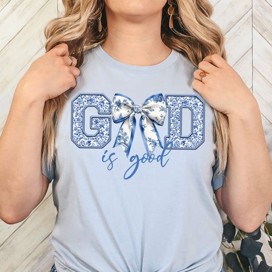 **PREORDER** God is Good Chinoiserie- 11" wide DTF Transfer