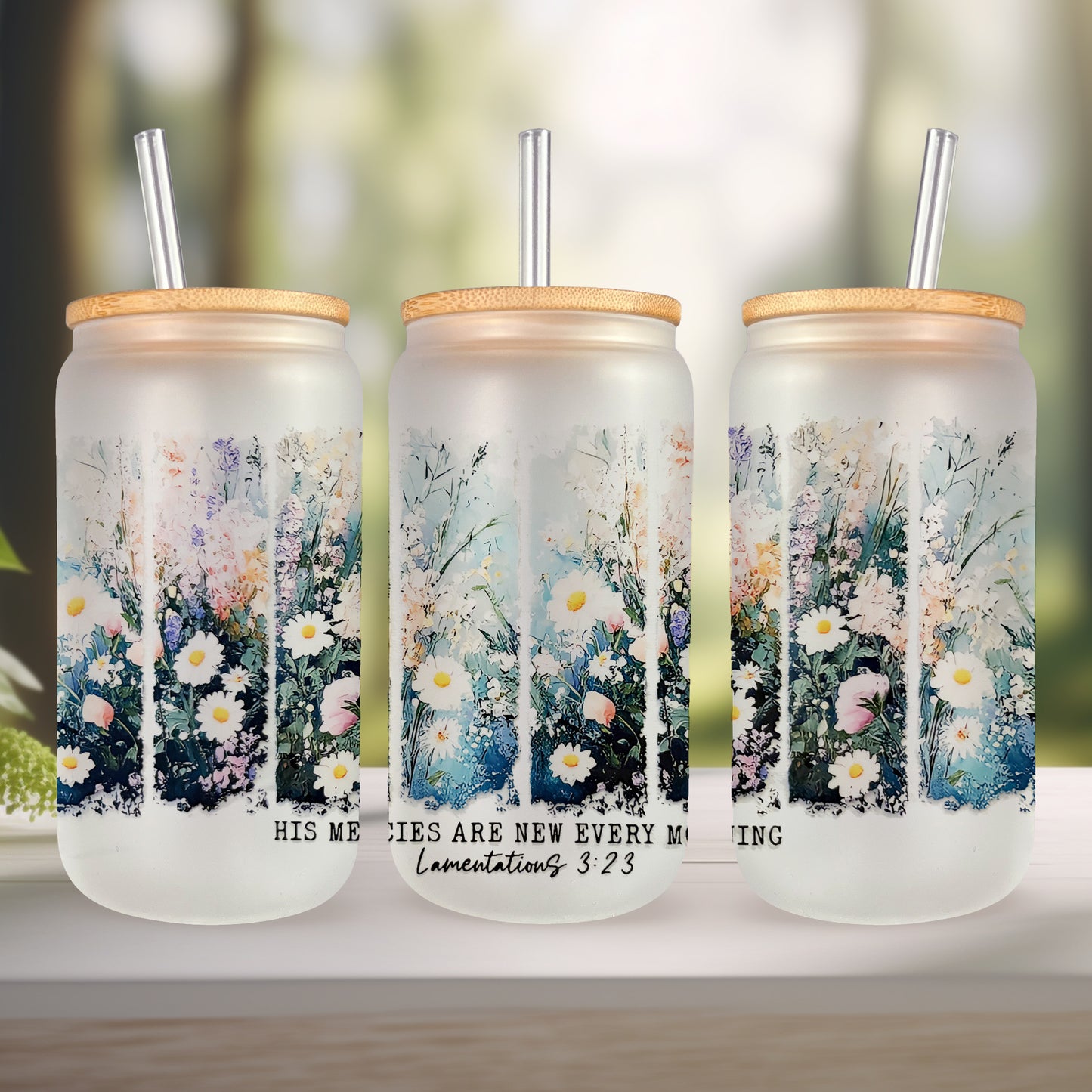 His Mercies are New Every Morning UV DTF- 16oz Cup Wrap