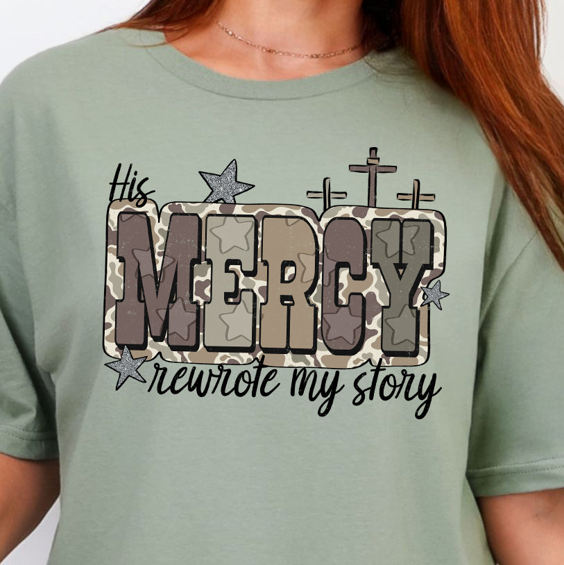 His Mercy Rewrote My Story- 11" DTF Transfer