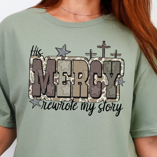His Mercy Rewrote My Story- 11" DTF Transfer