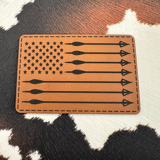 Arrow Flag- 3.2” wide x 2.4” tall Leatherette Patch