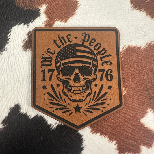 We the People 1776- 2.1” wide x 2.4” tall Leatherette Patch