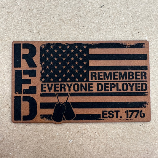 R.E.D. Remember Everyone Deployed - Leatherette Patch