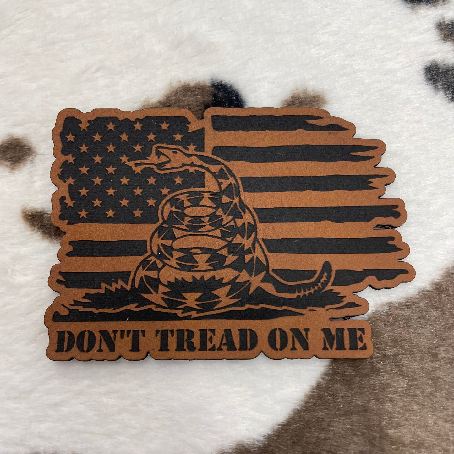 Don’t Tread On Me- 3.4" wide x 2.3" tall Leatherette Patch