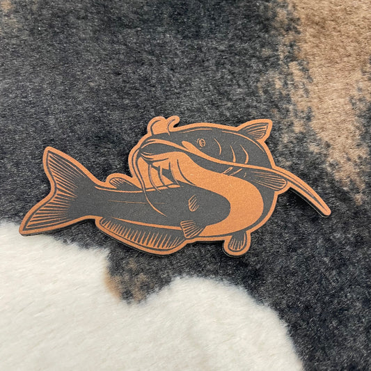 Catfish- 3.15" wide x 1.5" tall Leatherette Patch