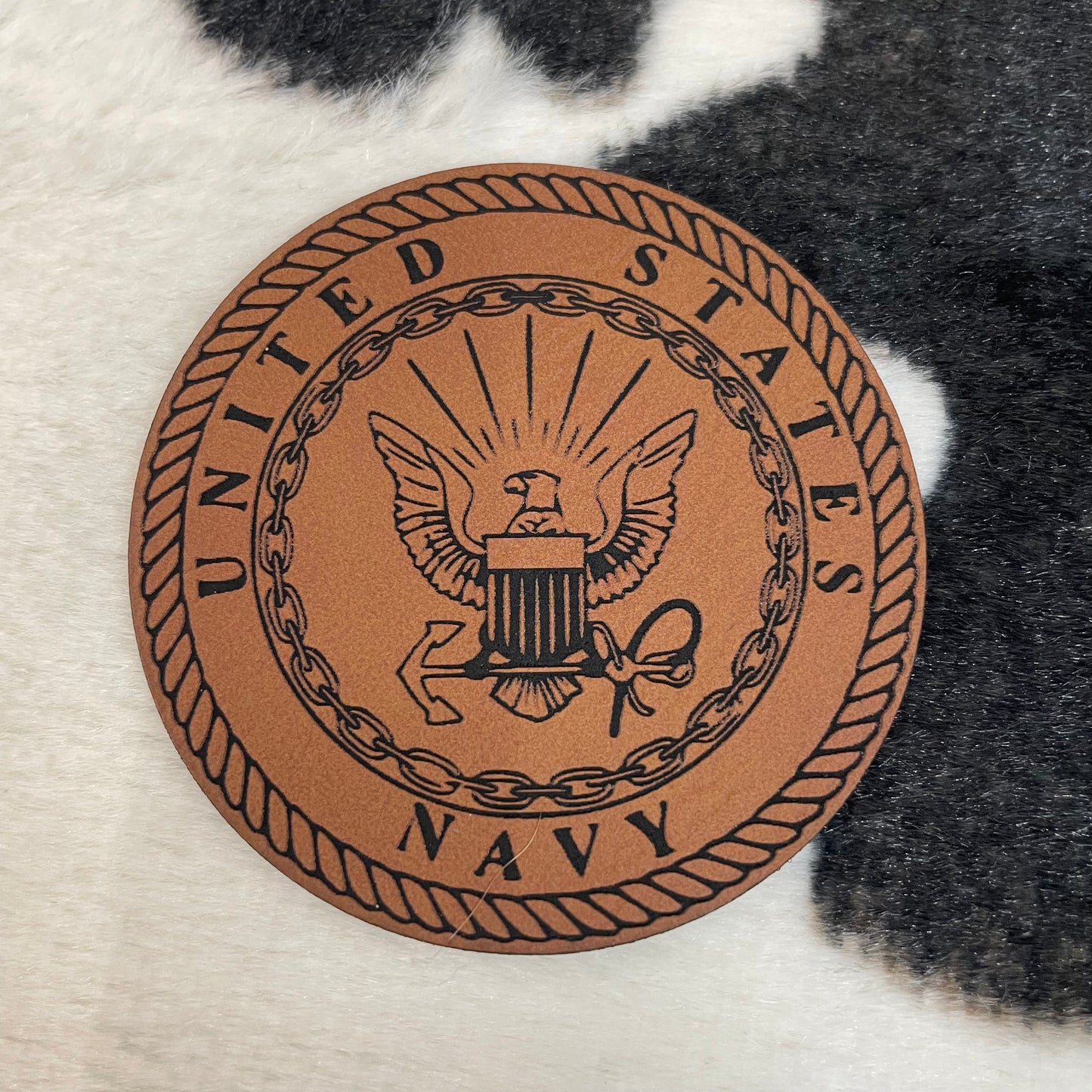 United States Navy- 2.4" round Leatherette Patch