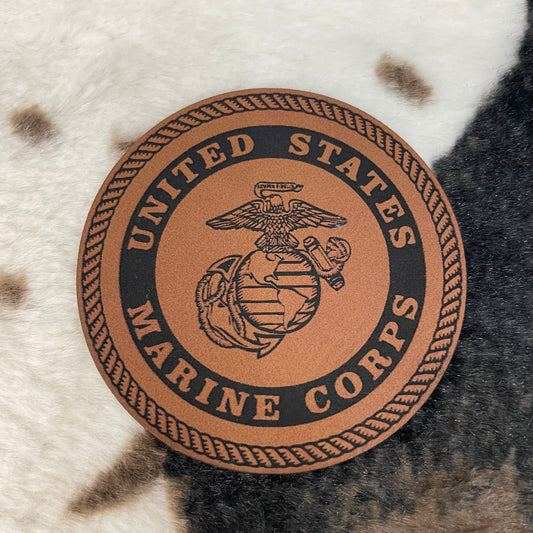 United States Marine- 2.4" round Leatherette Patch