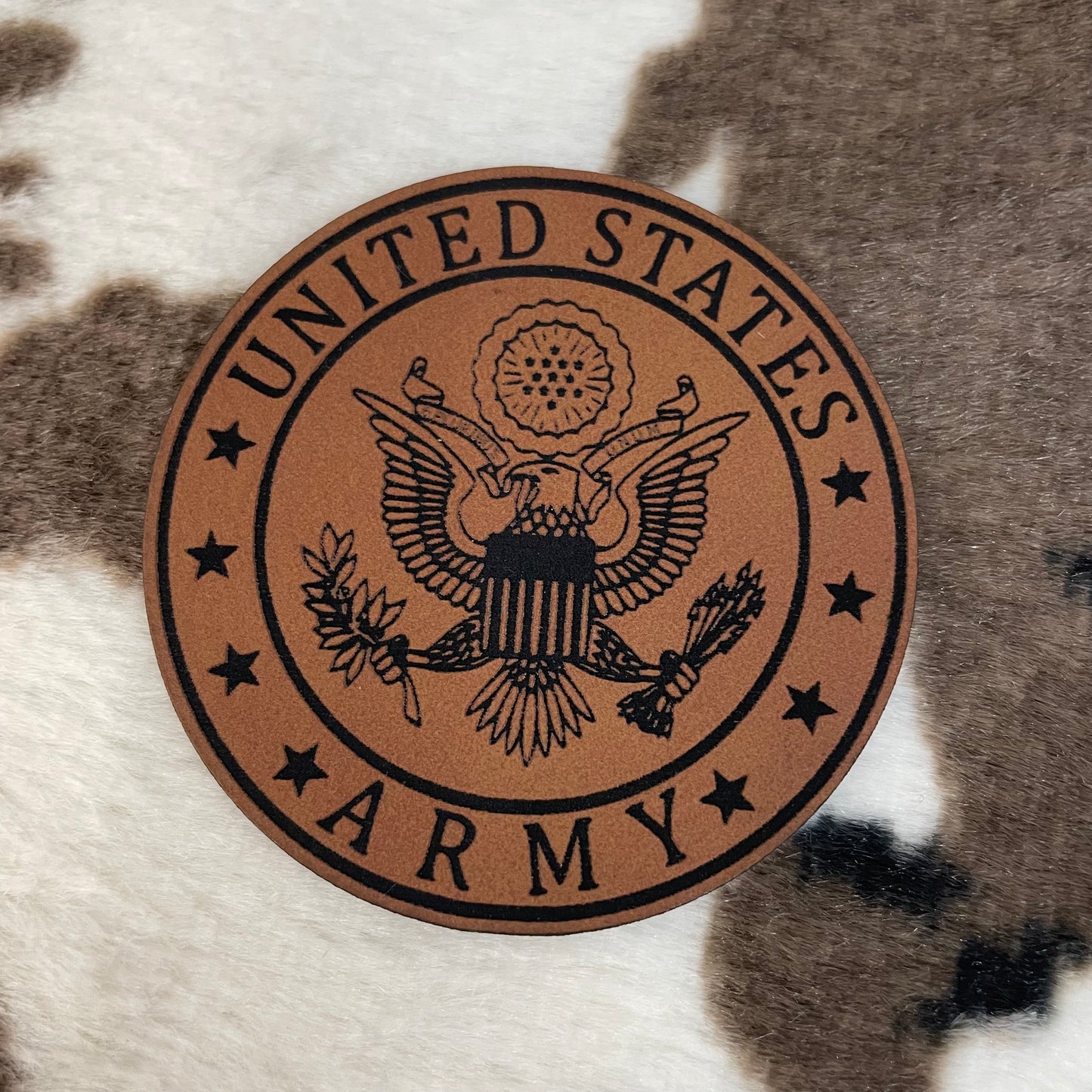 United States Army- 2.4" round Leatherette Patch