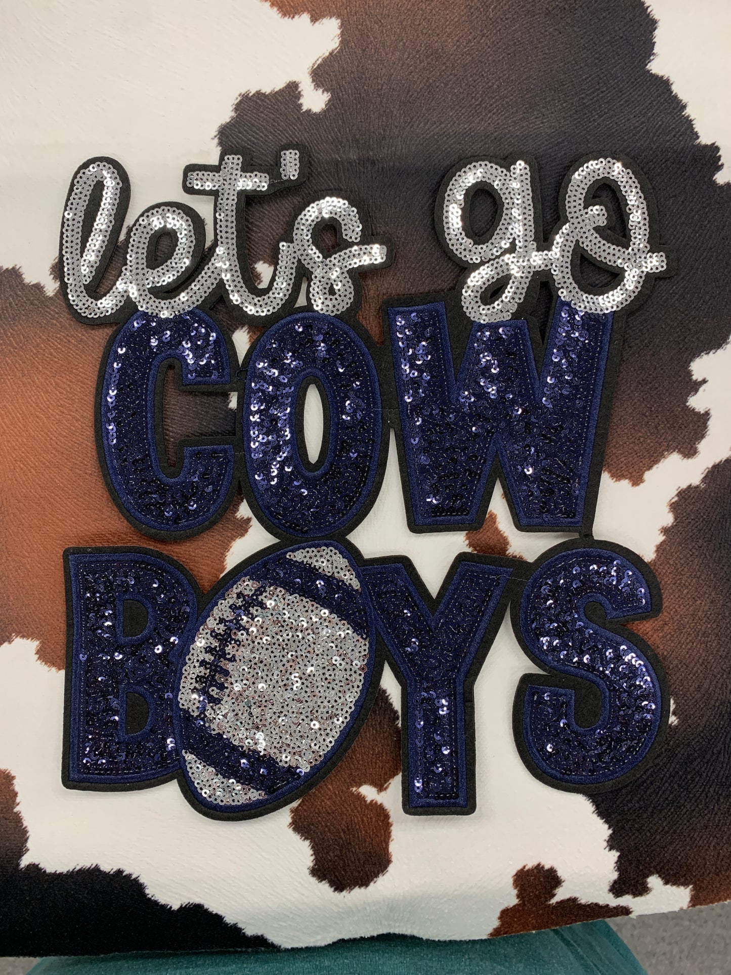 Let’s Go Cowboys- 9.5” wide sequin