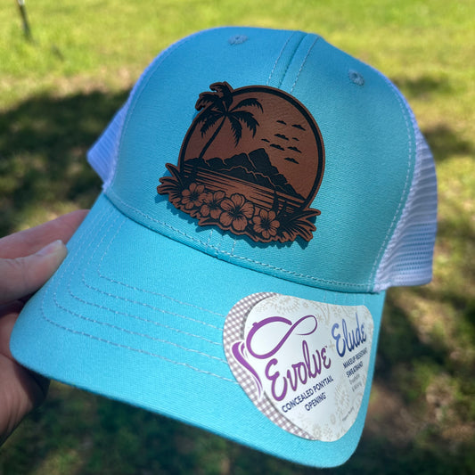 Tropical Paradise- " wide x " tall Leatherette Patch