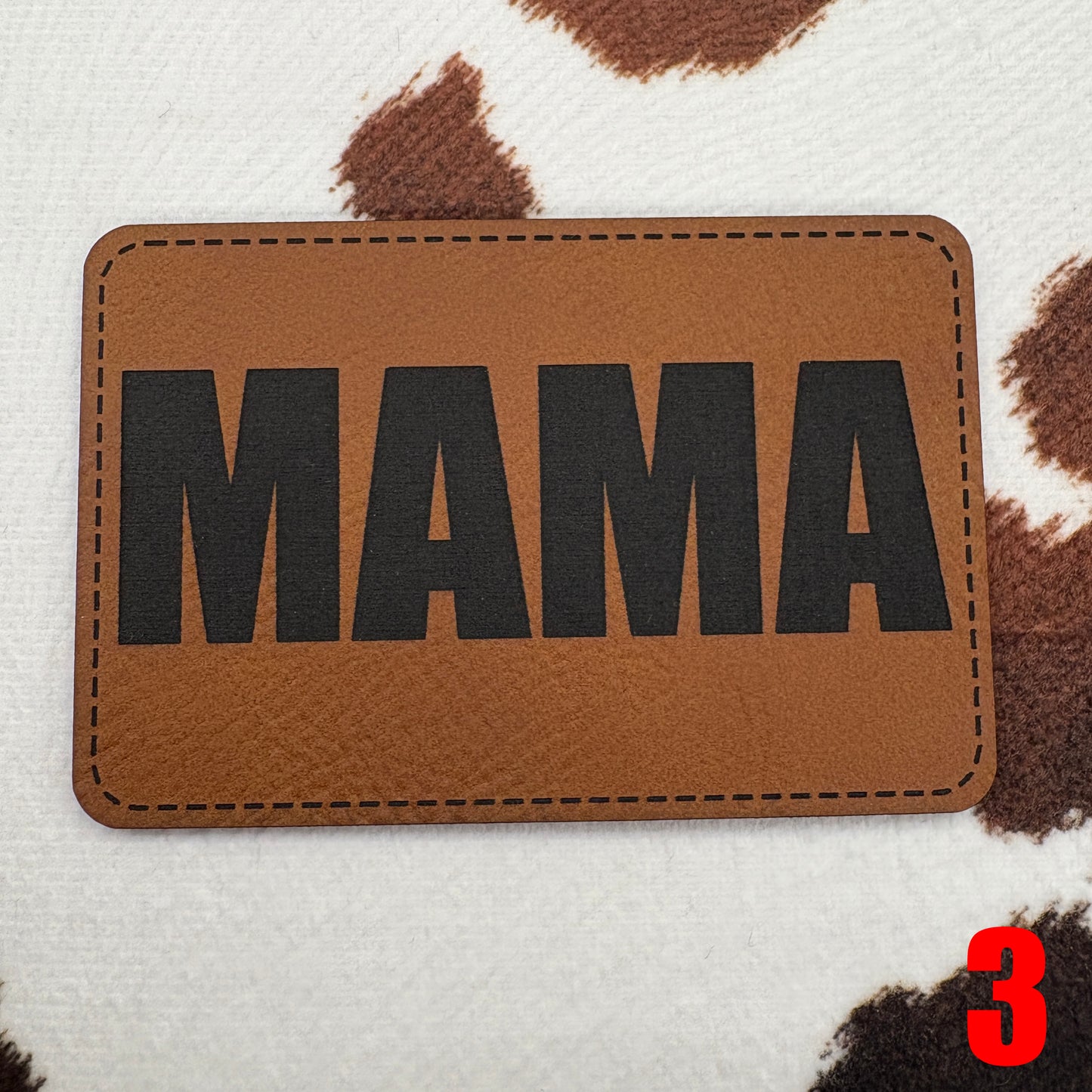 Patterned Custom Name Patch- 3” wide x 2” tall Leatherette Patch