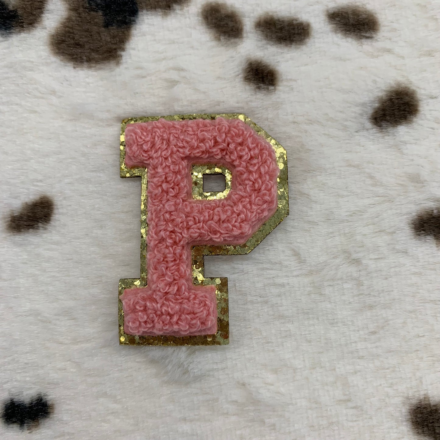 Pink Letters- 2" tall Chenille Patch