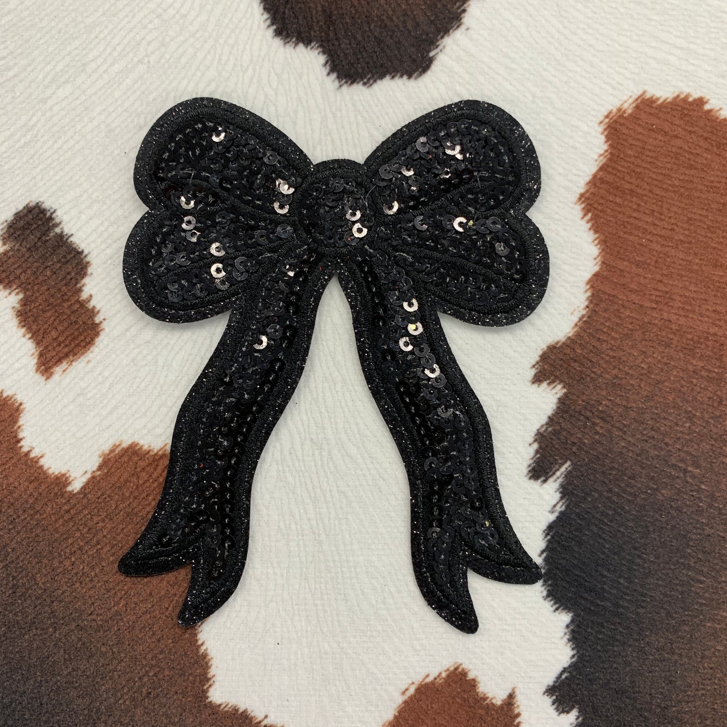 Black Bow- 3.25" wide x 4” tall sequin