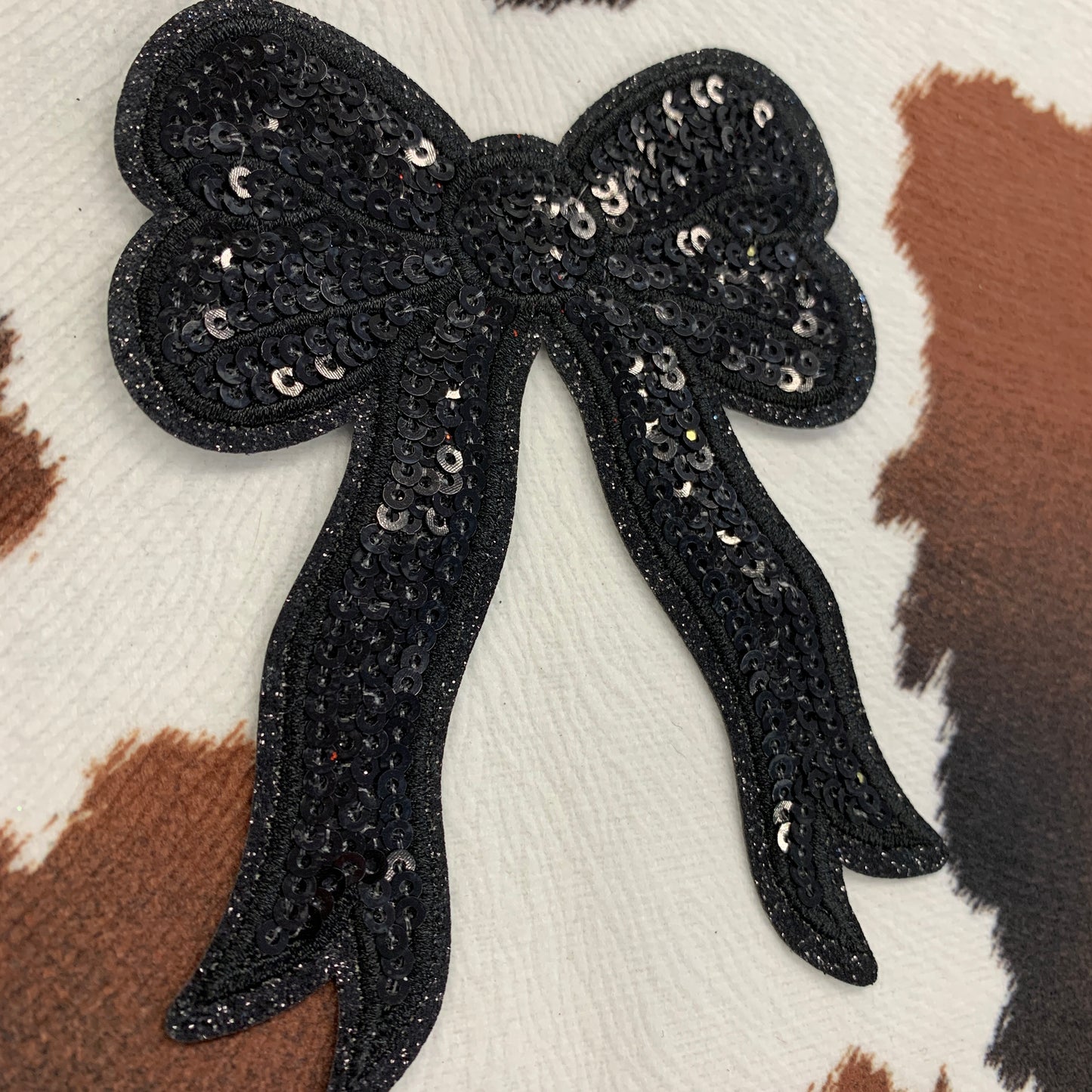 Black Bow- 3.25" wide x 4” tall sequin