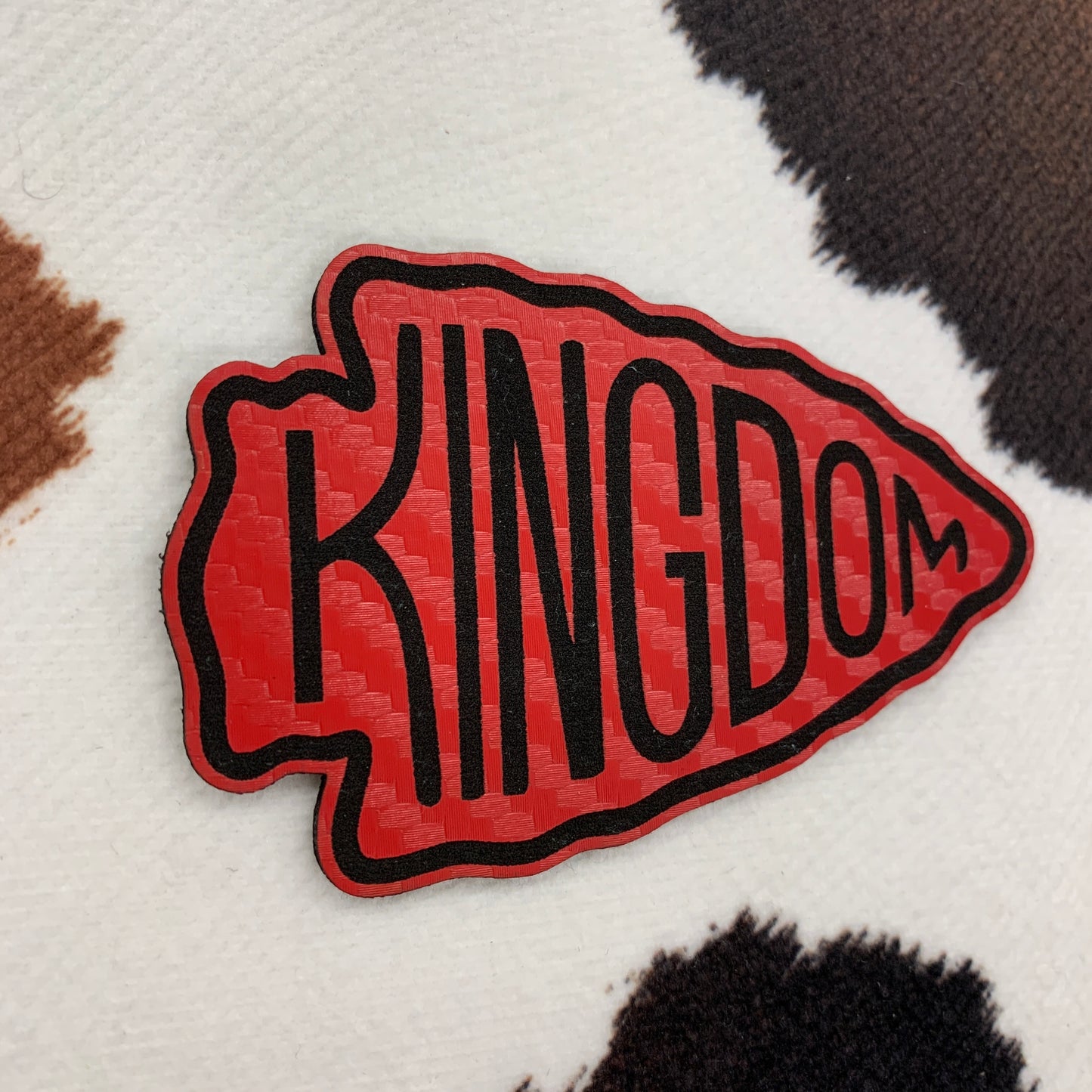 KC Kingdom- 2.8" wide x 1.8" tall Leatherette Patch