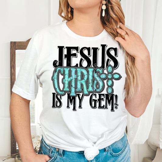 Jesus Christ is My Gem *full color matte clear film*- 11.5" wide Plastisol Screen Print Transfer