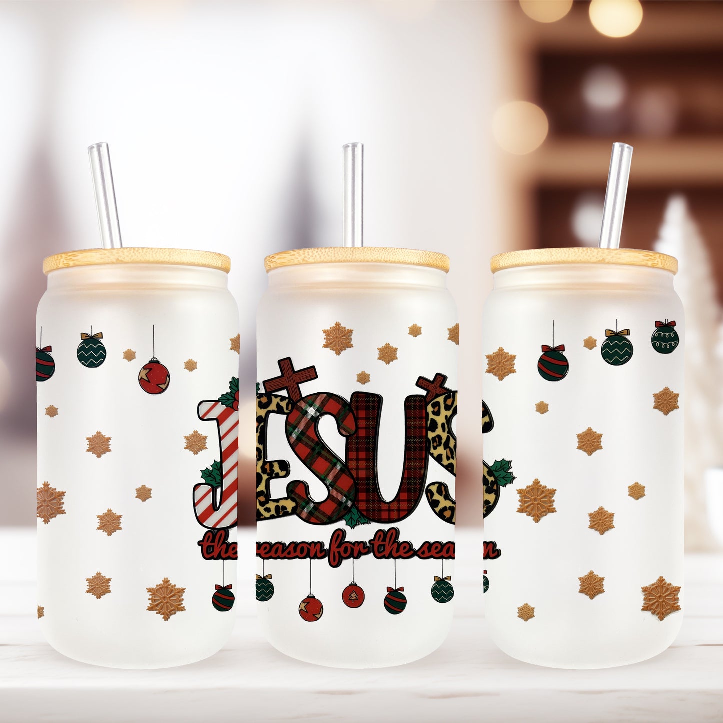 Jesus- the Reason For the Season UV DTF- 16oz Cup Wrap