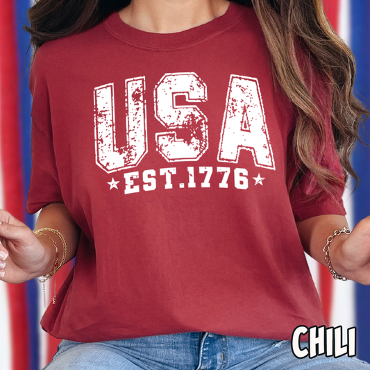 USA Est 1776- Single Color DTF Transfer