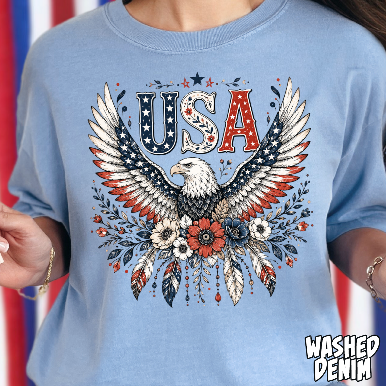 Boho USA Eagle- Full Color DTF Transfer
