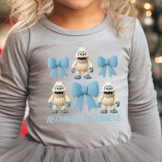 **PREORDER** Abominably Adorable (toddler)- 7.25" wide DTF Transfer