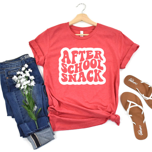 After School Snack- Single Color (white)- 11.5” wide Plastisol Screen Print Transfer