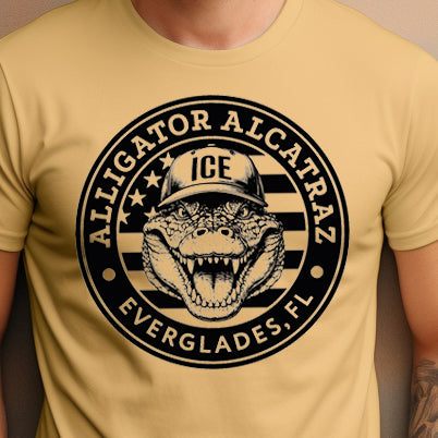 Alligator Alcatraz- Single Color (black)- 11.5” wide Single Color Transfer
