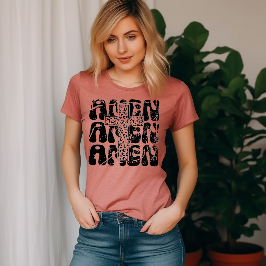 Amen Amen Amen- Single Color (black)- 11.5" wide Screen Print Transfer