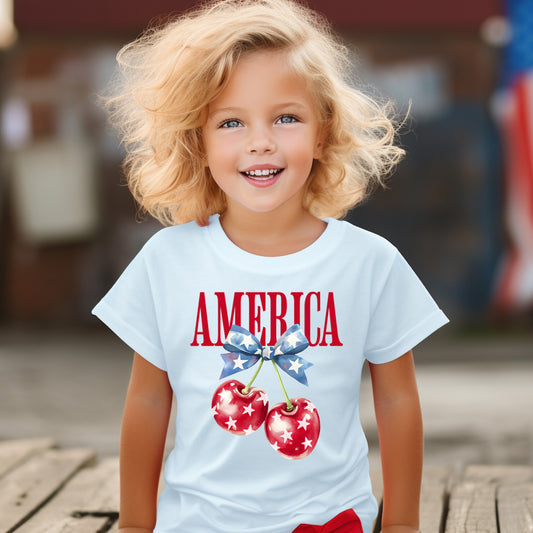 America Cherry (toddler)- 7" wide DTF Transfer