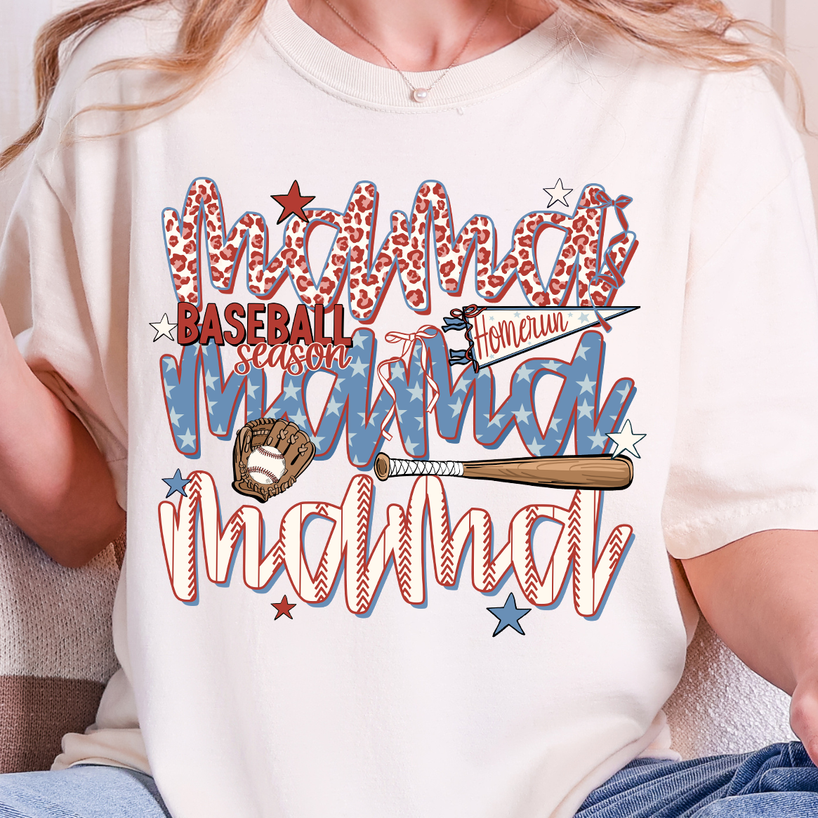 American Baseball Mama-Full Color DTF Transfer