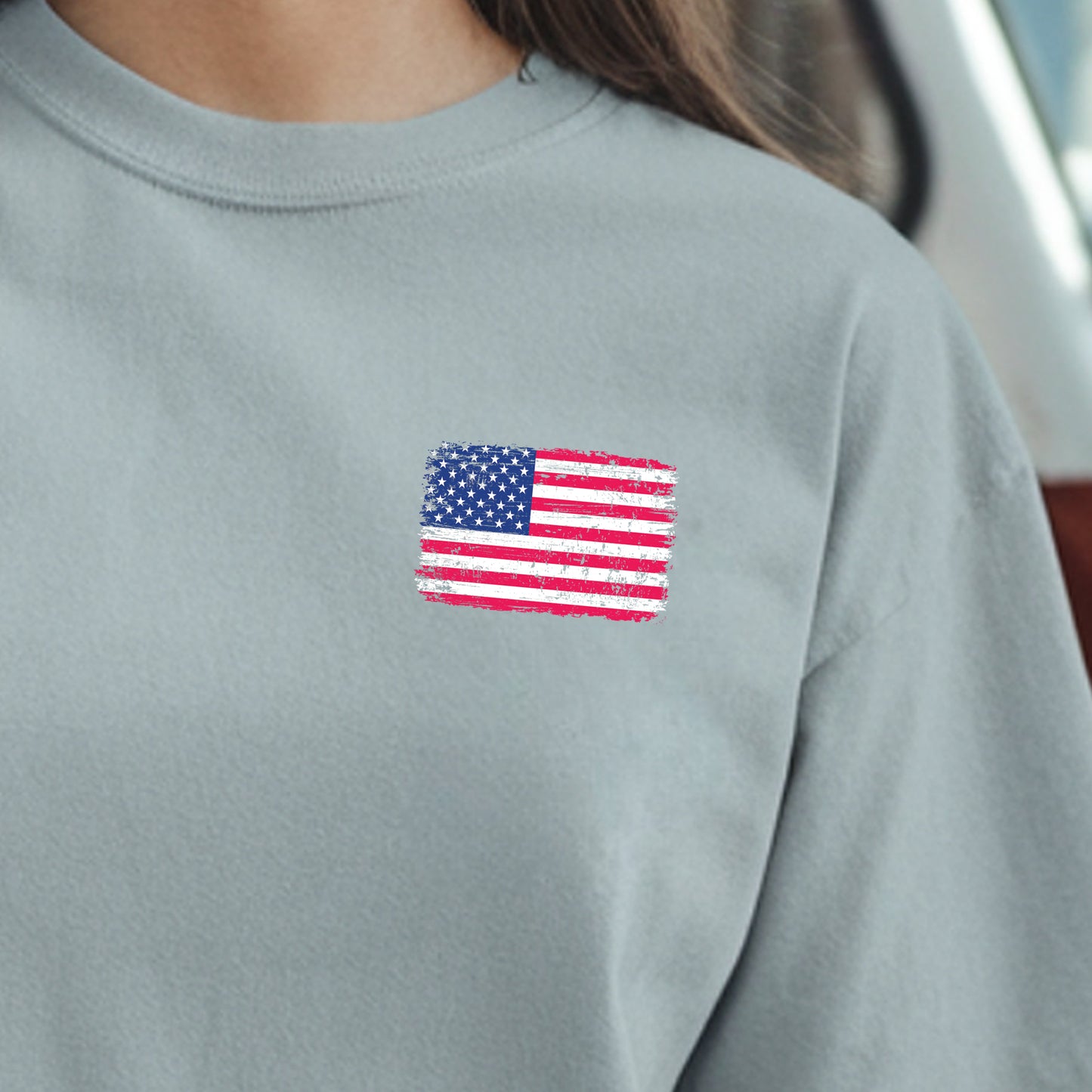 American Flag (pocket)- 3.4" wide DTF Transfer