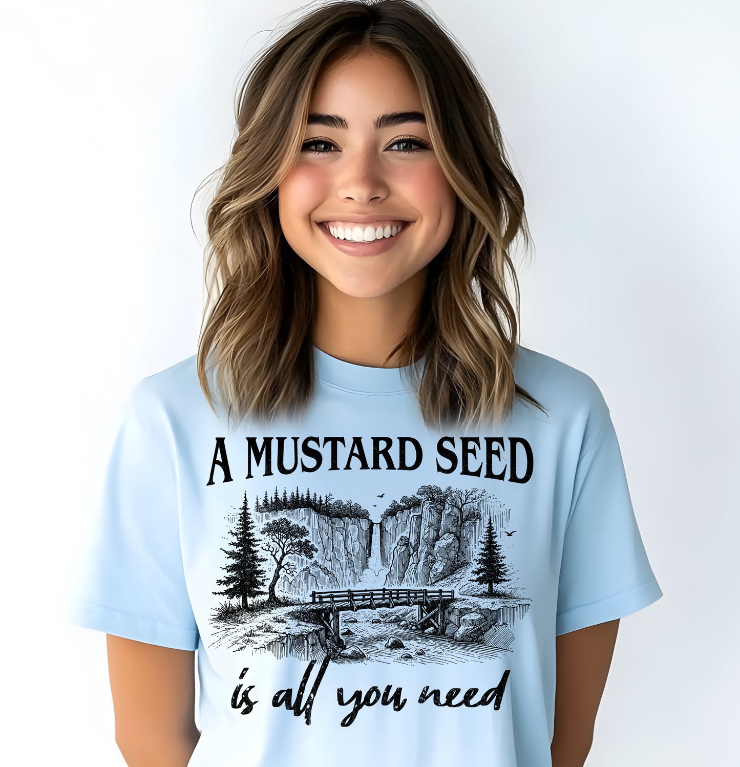 **PREORDER** A Mustard Seed is All You Need- Single Color (black)- 11.5" Screen Print Transfer