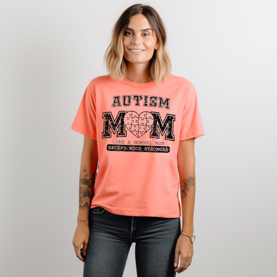 Autism Mom- Single Color (black)- 11.5" wide Plastisol Screen Print Transfer