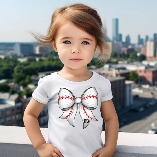 Baseball Bow Tee - White
