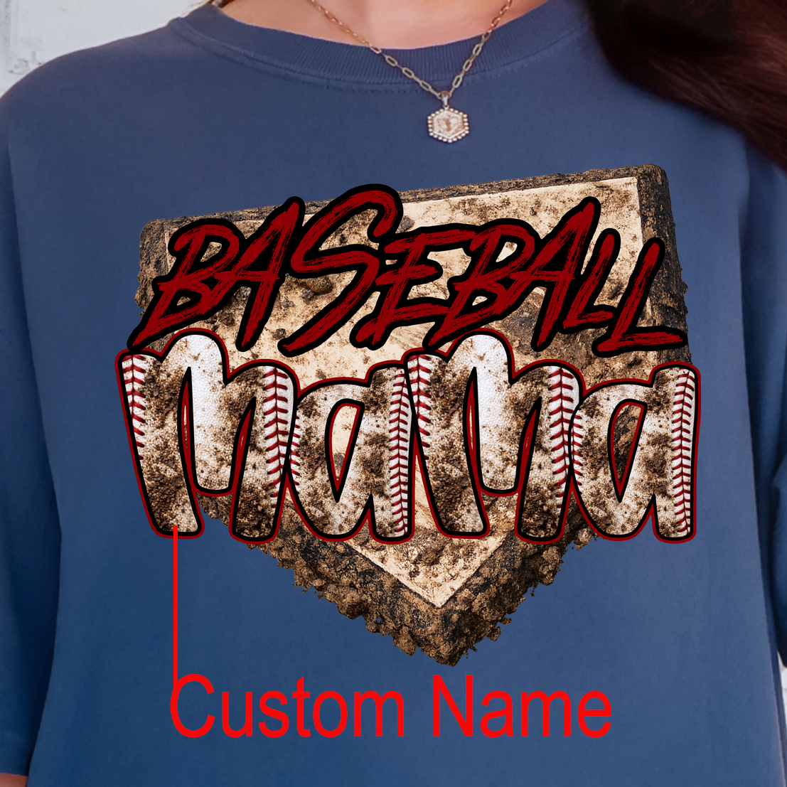 **PERSONALIZED** Baseball Home Plate with Name- Full Color DTF Transfer