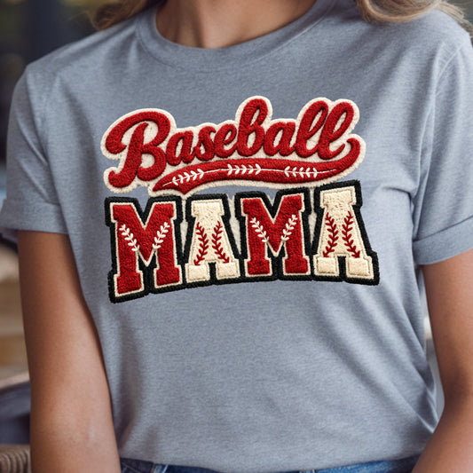 Baseball Mama Faux Yarn Tee - Sport Grey