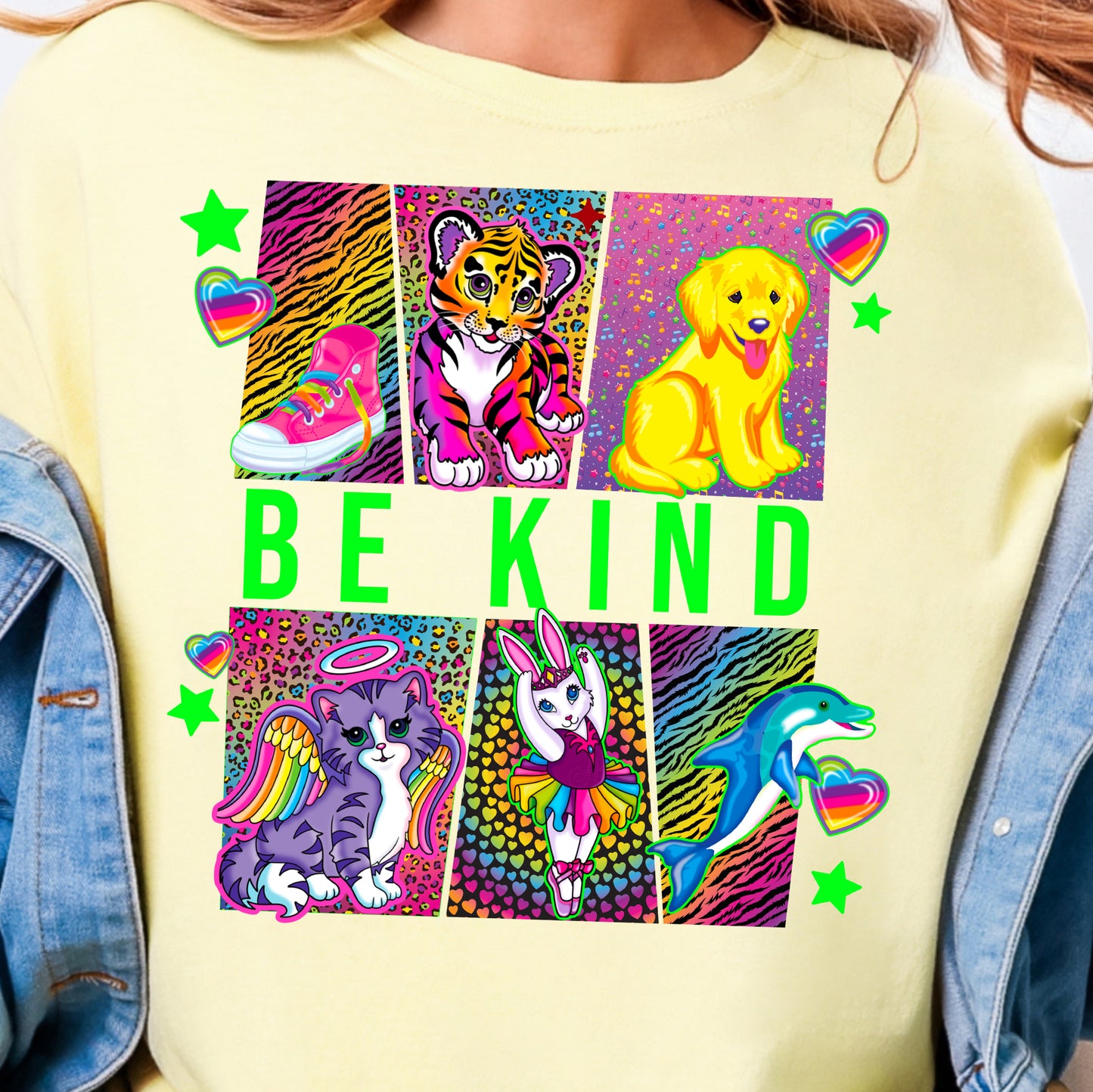 Be Kind Lisa Frank- Full Color DTF Transfer