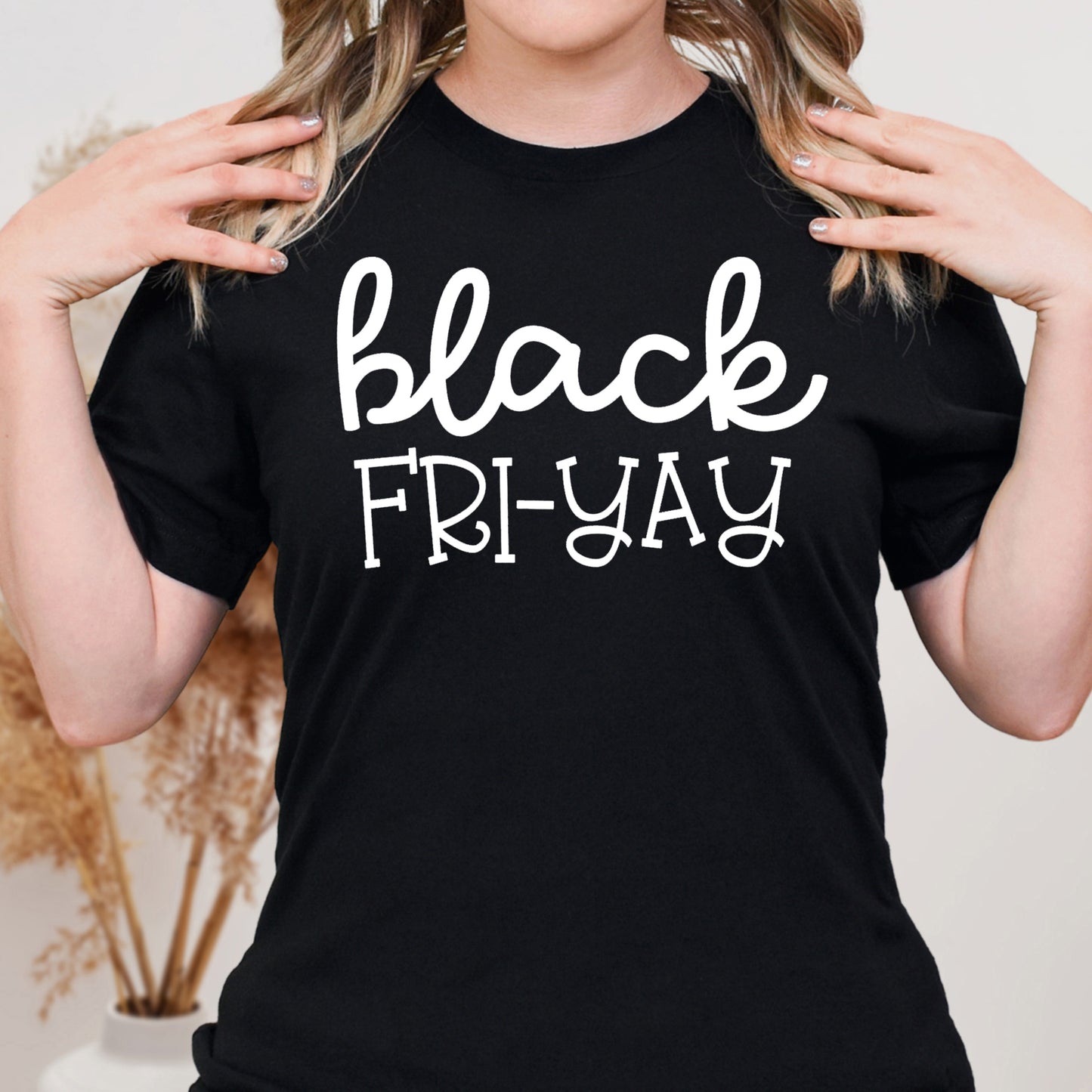 Black Fri-Yay- Single Color (white)- 11.8" wide Plastisol Screen Print Transfer