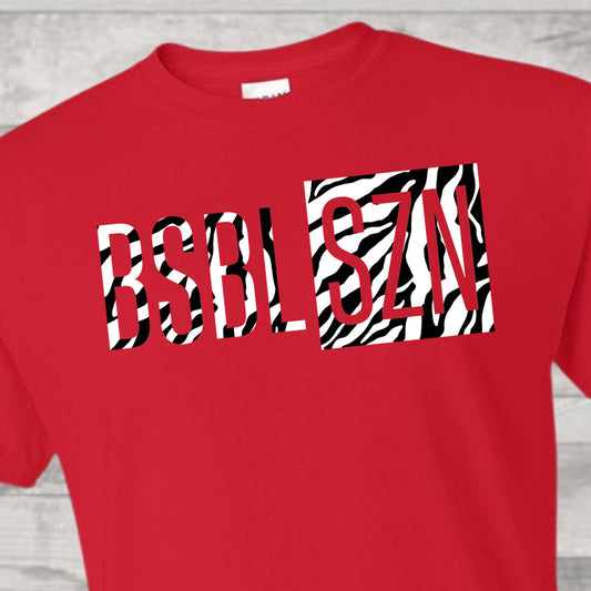 BSBL SZN Zebra Stripe Tee - Red
